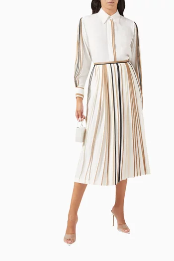 Classic Multi-binding Midi Skirt in Crepe