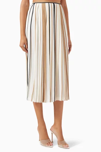 Classic Multi-binding Midi Skirt in Crepe