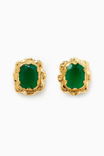 Victorian Stud Earrings in 18kt Gold-plated Bronze