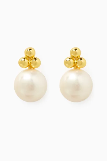 Pearl Earrings in 18kt Gold-plated Bronze
