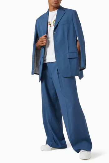 Logo Mending Blazer in Wool & Mohair