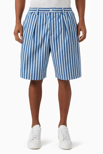 Striped Bermuda Shorts in Cotton