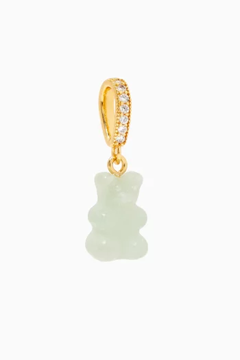 Nostalgia Bear Crystal Pendant in 18kt Gold-plated Brass