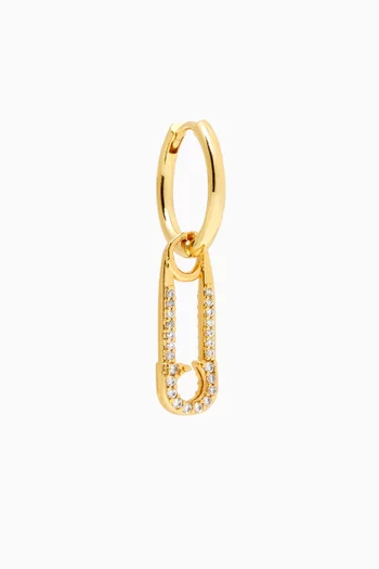 Locked Single Earring in 18kt Gold-plated Brass