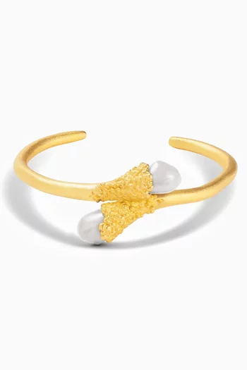 Frost Cuff Bracelet in 18kt Gold-plated Brass