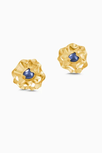 Eclipse Stud Earrings in 18kt Gold-plated Brass