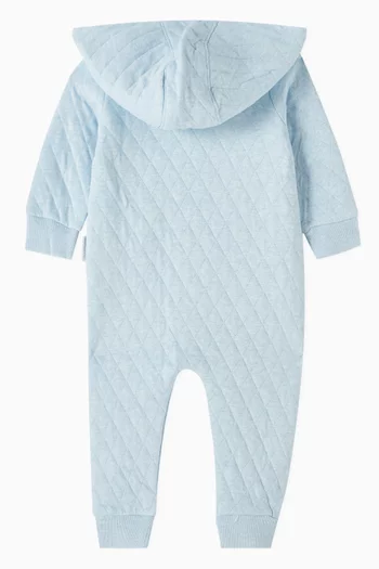 Quilted Hooded Growsuit in Organic Cotton-blend