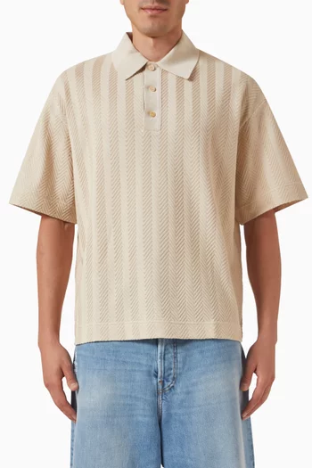 Chevron Polo Shirt in Cotton Blend