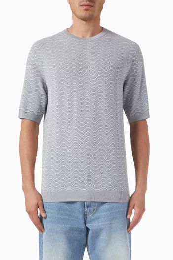 Wave Crew Neck T-shirt in Wool-blend