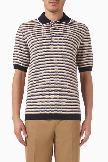 Zig-zag Polo Shirt in Cotton-knit