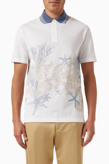 Barocco Sea Polo Shirt in Cotton Piqué