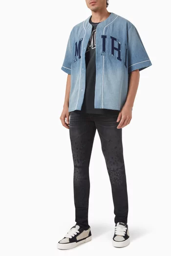 Amiri Sunfaded Baseball Shirt in Cotton
