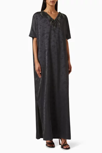 Bead-embellished Slit Kaftan