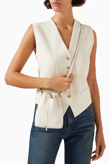Mini Cinch Bucket Bag in Leather