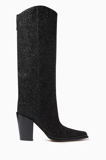 Cece 80 Boots in Crystal-embellished Leather