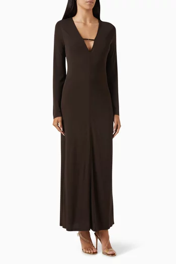 Deep V Dress in Jersey
