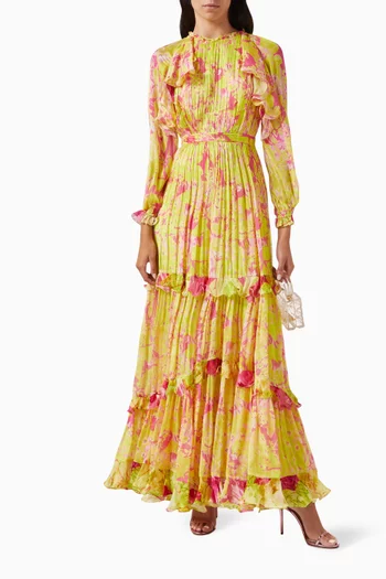 Pleated Drill Dress in Chiffon