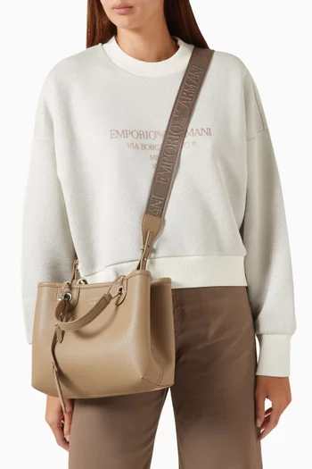 Small Logo Tote Bag in Faux Leather