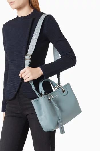 Small Logo Tote Bag in Faux Leather