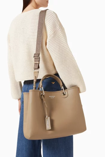 Medium Logo-embossed Tote Bag in Deer-print Faux Leather