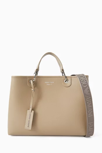 Medium Logo-embossed Tote Bag in Deer-print Faux Leather