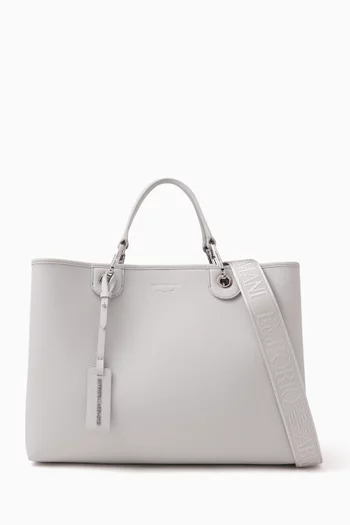 Medium Logo-embossed Tote Bag in Faux Leather