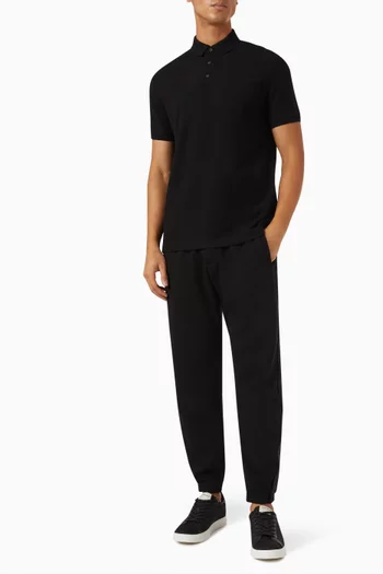 Logo Tape Polo Shirt in Cotton