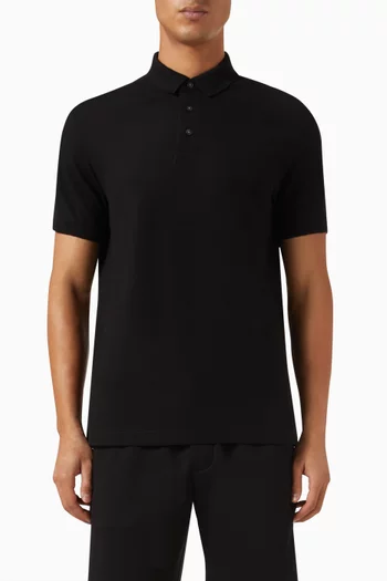 Logo Tape Polo Shirt in Cotton