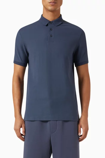 Logo Tape Polo Shirt in Cotton