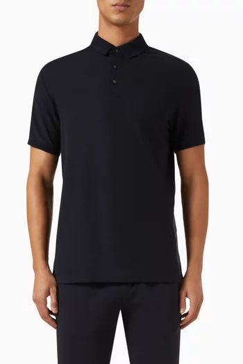 Logo Tape Polo Shirt in Cotton