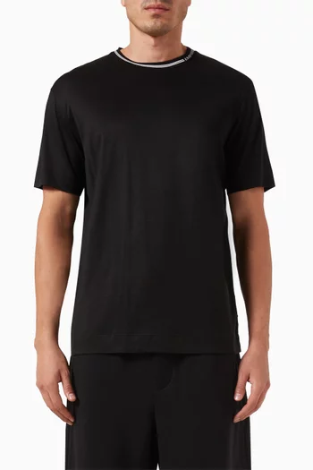 Logo Collar T-shirt in Lyocell-cotton