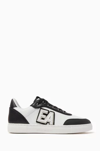 Logo Sneakers in Leather & Suede