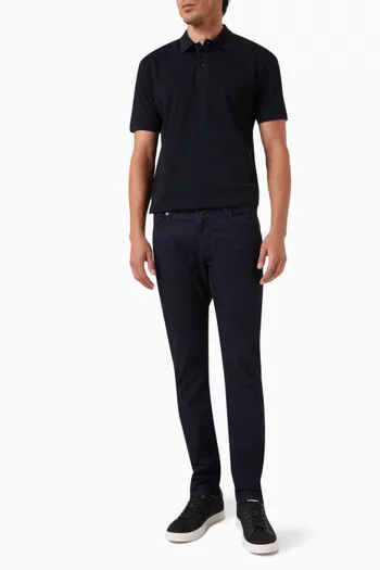 Micro-eagle Polo Shirt in Cotton-piqué
