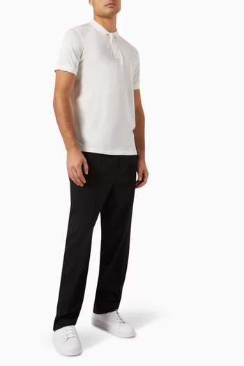 تي شيرت بولو بشعار النسر حجم صغير مزيج قطن