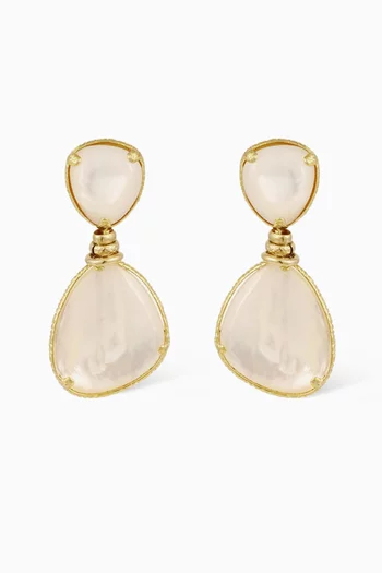 Silia Mother of Pearl Earrings in 24kt Gold-plated Metal