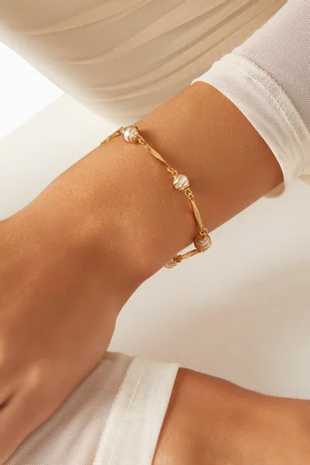Perla Pearl Bracelet in 24kt Gold-plated Metal