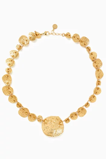 Eclipse Statement Necklace in 24kt Gold-plated Metal