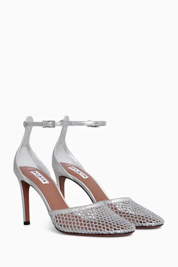 High Fishnet 90 Pumps in Leather