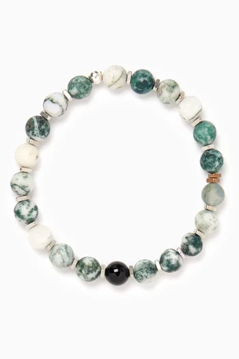 Bryce Agate Stone Bracelet in Silver-plated Brass