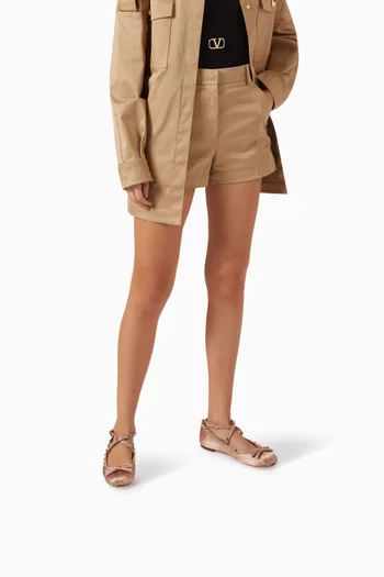 Valentino Garavani Rockstud Ballet Flats in Satin