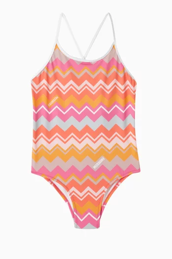 Zigzag One-piece Swimsuit in Jersey