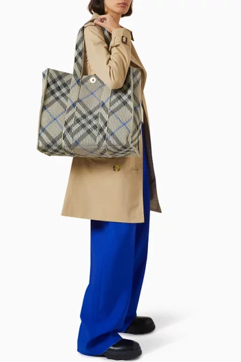 Medium Check Tote Bag in Knit