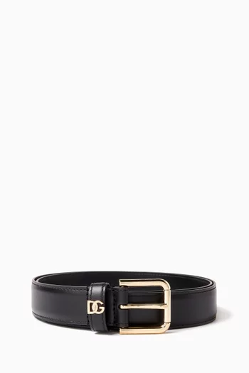 DG Logo Belt in Calfskin Leather, 30mm