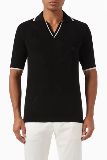 DG Embroidered Polo Shirt in Cotton-knit