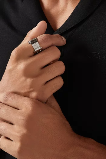 Logo Plaque Ring in Metal