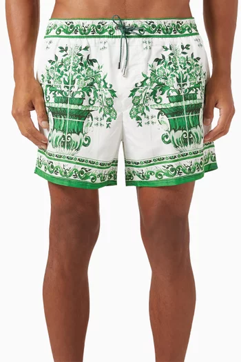 Majolica-print Swim Shorts