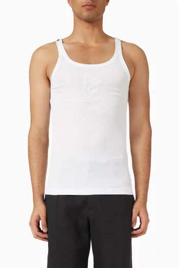 Logo-embroidered Tank Top in Cotton Jersey