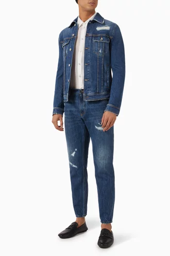 Loose Jeans in Stretch Denim