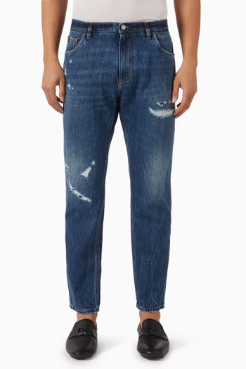 Loose Jeans in Stretch Denim