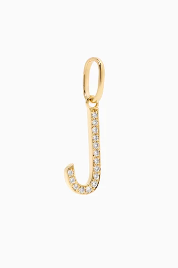 Arabic Single Initial Charm 'L' in Diamonds and 18kt Gold